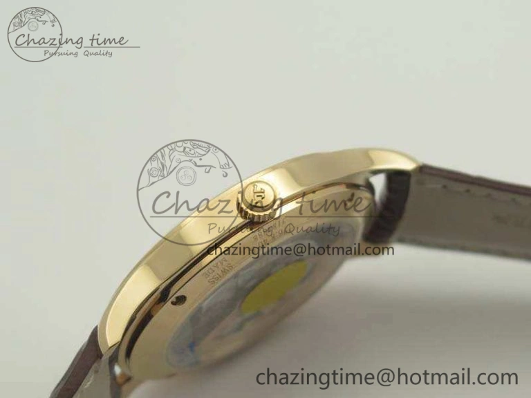 Master Grande Ultra Thin 1548420 RG ZF 1:1 Best Edition White Dial On Brown Leather Strap A Unisex 7480