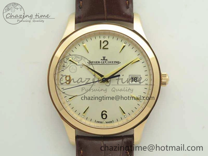 Master Grande Ultra Thin 1548420 RG ZF 1:1 Best Edition White Dial On Brown Leather Strap A Unisex 7480