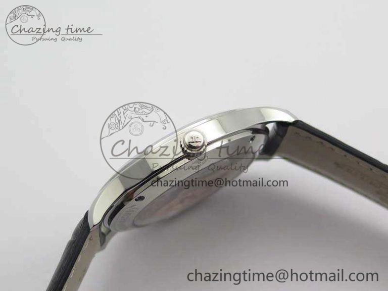 Master Grande Ultra Thin 1548420 SS ZF 1:1 Best Edition White Dial On Black Leather Strap A RelaxedFit 7495