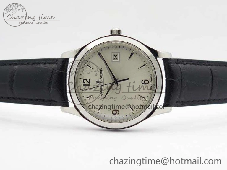 Master Grande Ultra Thin 1548420 SS ZF 1:1 Best Edition White Dial On Black Leather Strap A RelaxedFit 7495