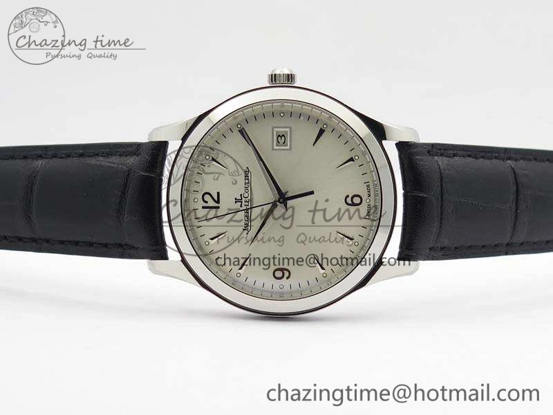 Master Grande Ultra Thin 1548420 SS ZF 1:1 Best Edition White Dial On Black Leather Strap A RelaxedFit 7495