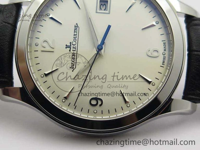 Master Grande Ultra Thin 1548420 SS ZF 1:1 Best Edition White Dial On Black Leather Strap A RelaxedFit 7495