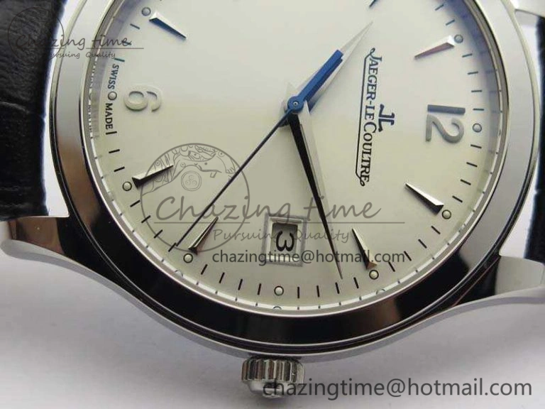 Master Grande Ultra Thin 1548420 SS ZF 1:1 Best Edition White Dial On Black Leather Strap A RelaxedFit 7495