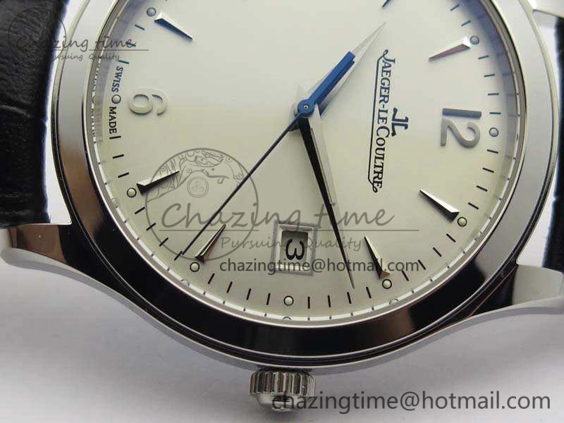 Master Grande Ultra Thin 1548420 SS ZF 1:1 Best Edition White Dial On Black Leather Strap A RelaxedFit 7495