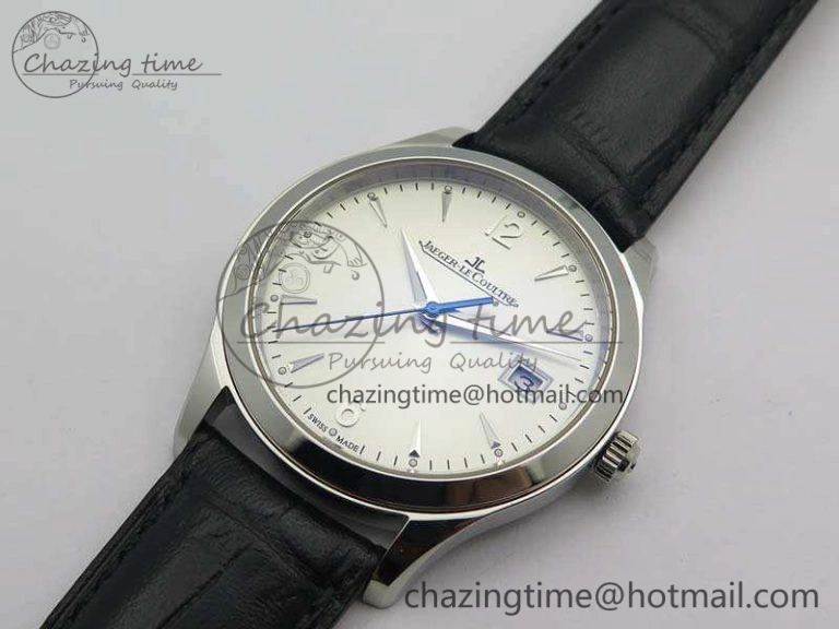 Master Grande Ultra Thin 1548420 SS ZF 1:1 Best Edition White Dial On Black Leather Strap A RelaxedFit 7495
