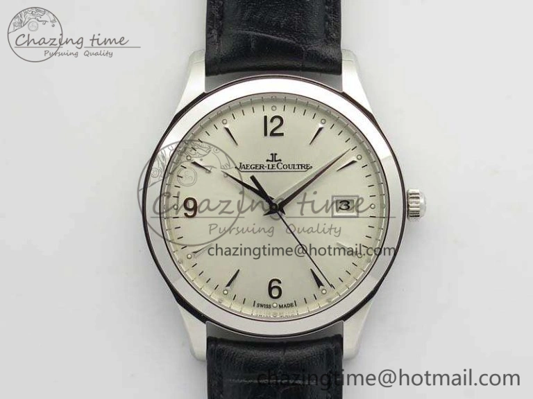 Master Grande Ultra Thin 1548420 SS ZF 1:1 Best Edition White Dial On Black Leather Strap A RelaxedFit 7495