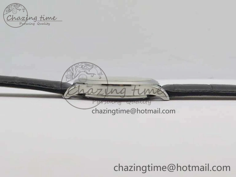 Master Grande Ultra Thin 1548420 SS ZF 1:1 Best Edition White Dial On Black Leather Strap A RelaxedFit 7495