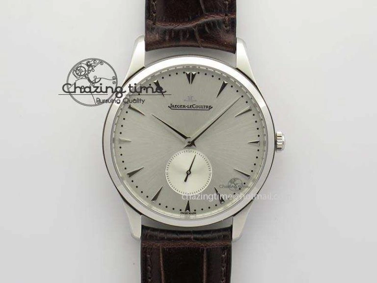 Neat Master Grande Ultra Thin Small Second SS ZF 1:1 Best Edition White Dial On Brown Leather Strap A 7507