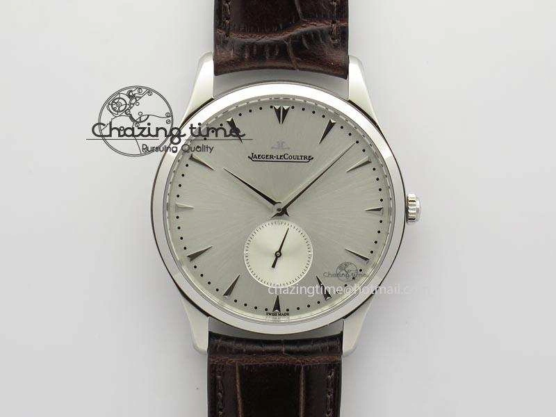 Neat Master Grande Ultra Thin Small Second SS ZF 1:1 Best Edition White Dial On Brown Leather Strap A 7507