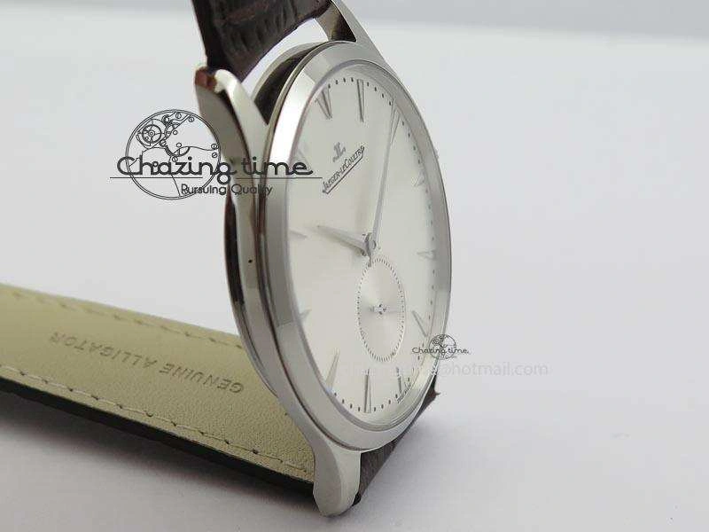 Neat Master Grande Ultra Thin Small Second SS ZF 1:1 Best Edition White Dial On Brown Leather Strap A 7507