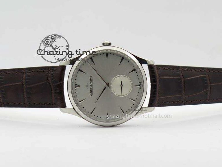 Neat Master Grande Ultra Thin Small Second SS ZF 1:1 Best Edition White Dial On Brown Leather Strap A 7507