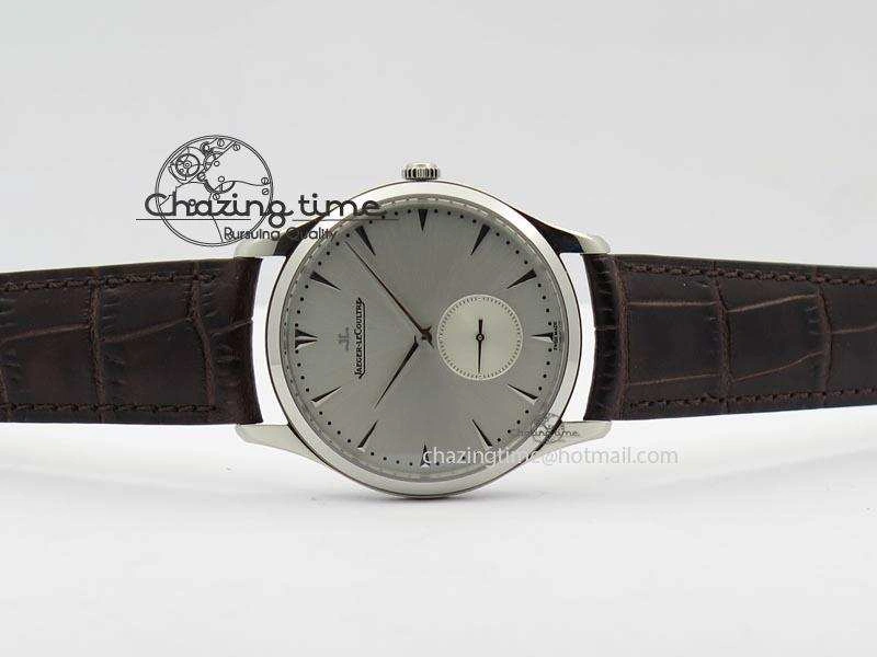 Neat Master Grande Ultra Thin Small Second SS ZF 1:1 Best Edition White Dial On Brown Leather Strap A 7507