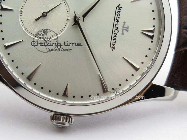 Neat Master Grande Ultra Thin Small Second SS ZF 1:1 Best Edition White Dial On Brown Leather Strap A 7507