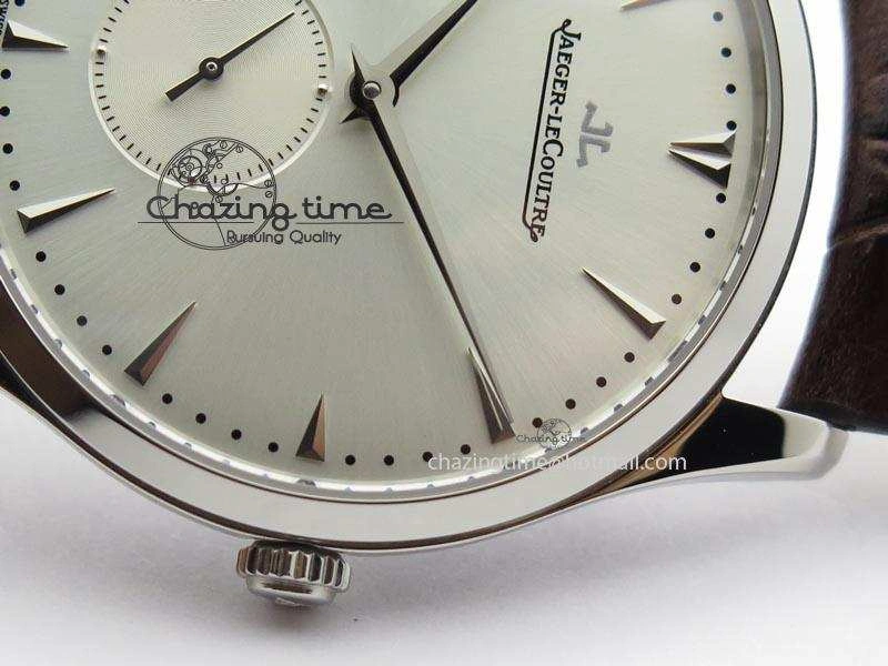 Neat Master Grande Ultra Thin Small Second SS ZF 1:1 Best Edition White Dial On Brown Leather Strap A 7507