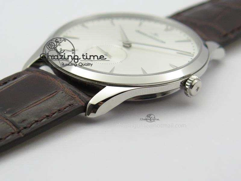 Neat Master Grande Ultra Thin Small Second SS ZF 1:1 Best Edition White Dial On Brown Leather Strap A 7507