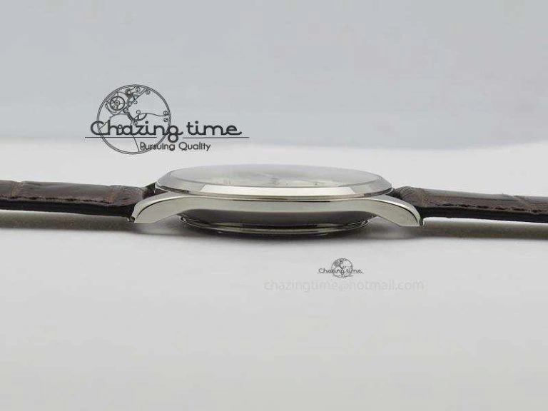 Neat Master Grande Ultra Thin Small Second SS ZF 1:1 Best Edition White Dial On Brown Leather Strap A 7507