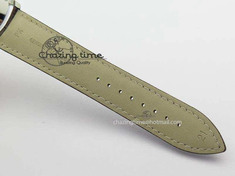 Neat Master Grande Ultra Thin Small Second SS ZF 1:1 Best Edition White Dial On Brown Leather Strap A 7507