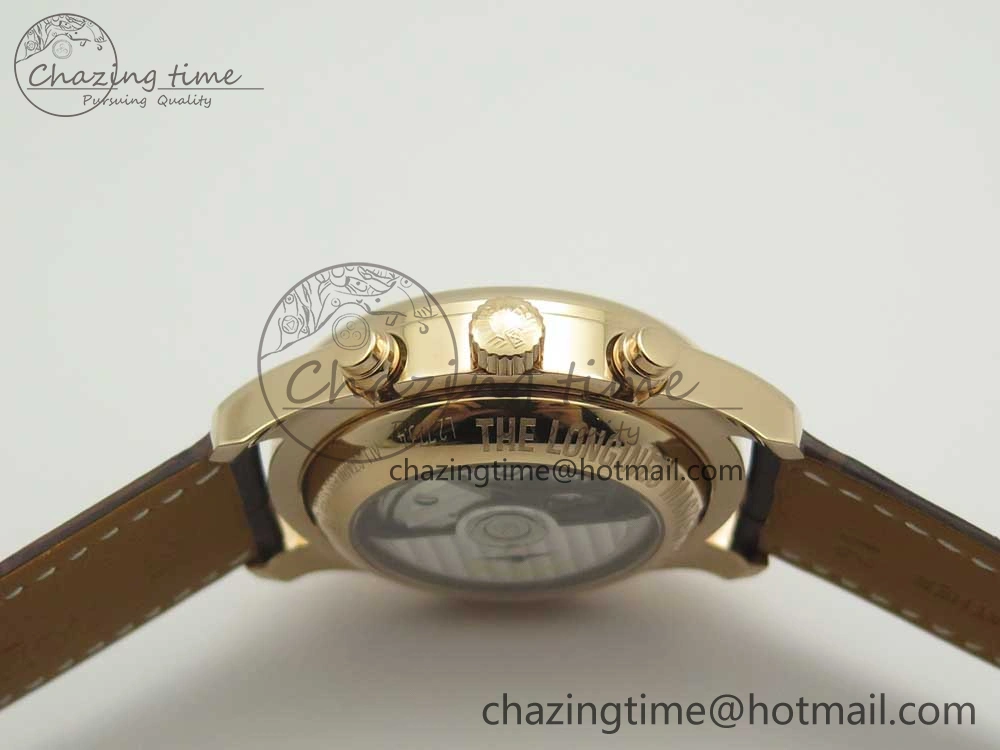 Master Moonphase Chronograph RG GSF 1:1 Best Edition White Dial on Brown Leather Strap A GoodFit 7589