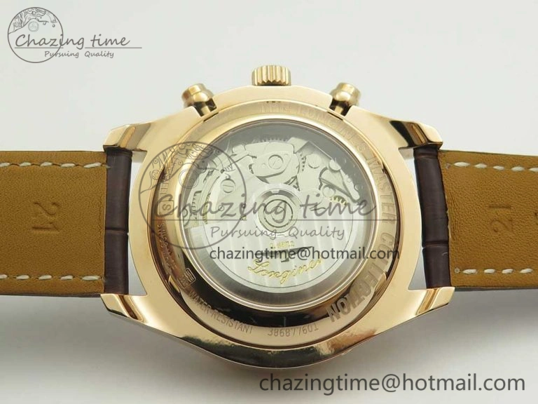 Master Moonphase Chronograph RG GSF 1:1 Best Edition White Dial on Brown Leather Strap A GoodFit 7589