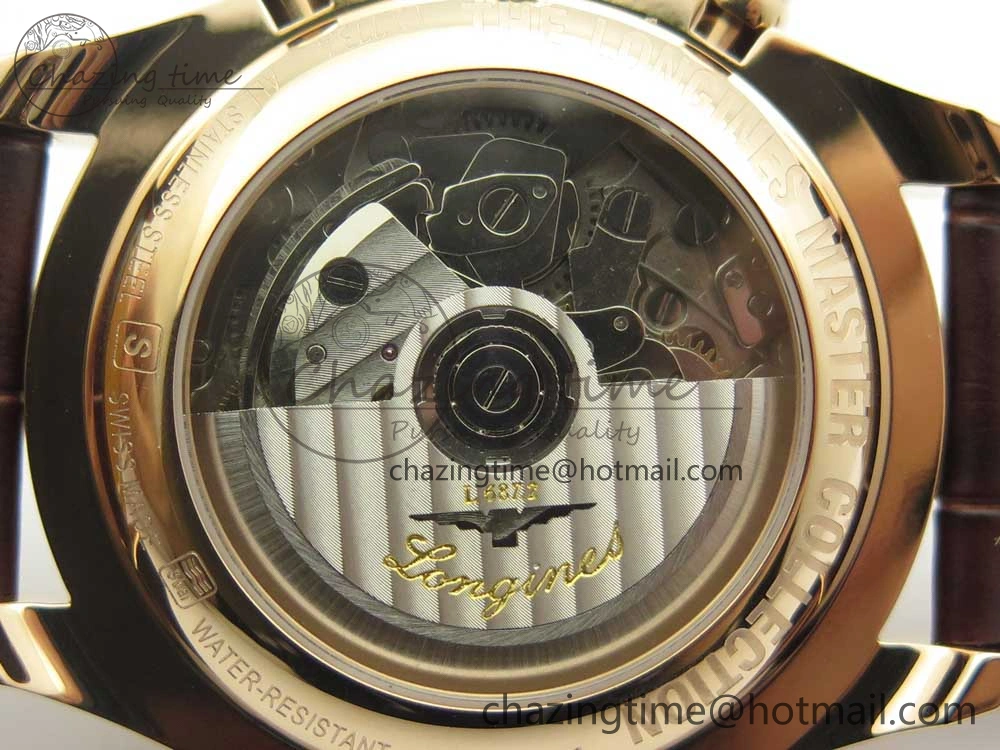 Master Moonphase Chronograph RG GSF 1:1 Best Edition White Dial on Brown Leather Strap A GoodFit 7589