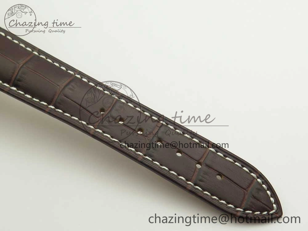 Master Moonphase Chronograph RG GSF 1:1 Best Edition White Dial on Brown Leather Strap A GoodFit 7589
