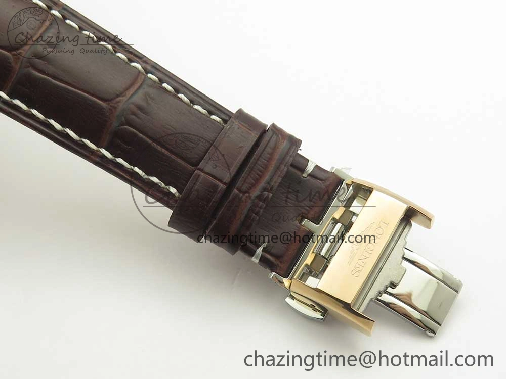 Master Moonphase Chronograph RG GSF 1:1 Best Edition White Dial on Brown Leather Strap A GoodFit 7589