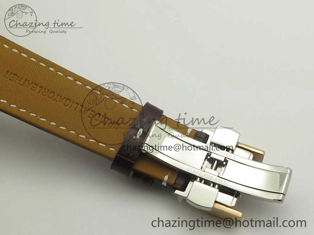 Master Moonphase Chronograph RG GSF 1:1 Best Edition White Dial on Brown Leather Strap A GoodFit 7589