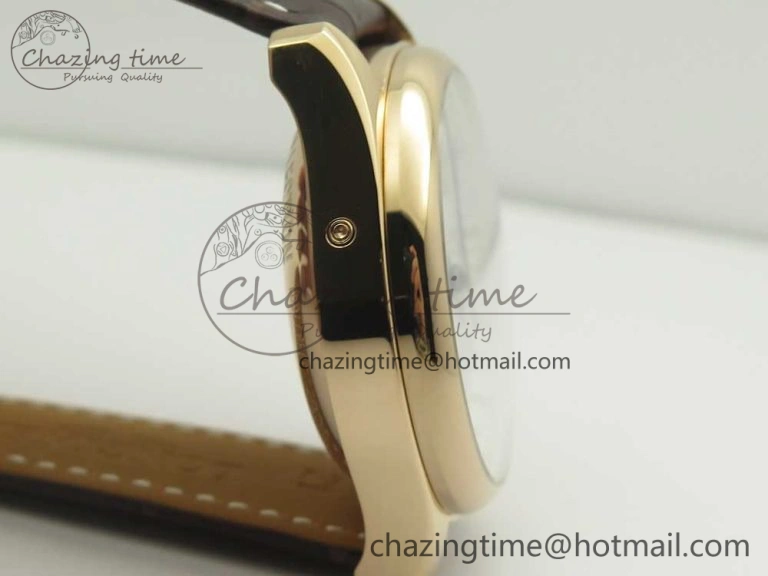 Master Moonphase Chronograph RG GSF 1:1 Best Edition White Dial on Brown Leather Strap A GoodFit 7589