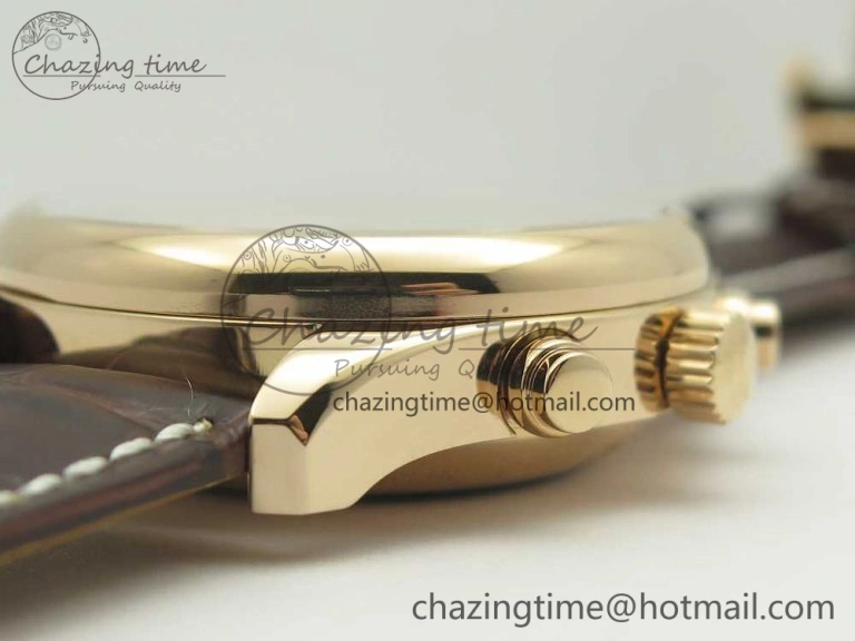 Master Moonphase Chronograph RG GSF 1:1 Best Edition White Dial on Brown Leather Strap A GoodFit 7589