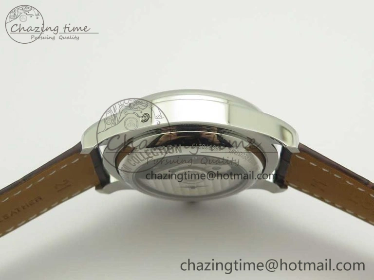 Master Moonphase Chronograph SS GSF 1:1 Best Edition White Dial on Brown Leather Strap A RelaxedFit 7583