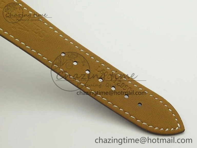 Master Moonphase Chronograph SS GSF 1:1 Best Edition White Dial on Brown Leather Strap A RelaxedFit 7583