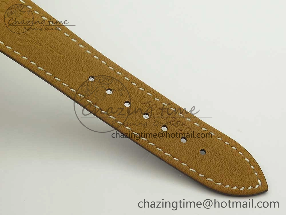 Master Moonphase Chronograph SS GSF 1:1 Best Edition White Dial on Brown Leather Strap A RelaxedFit 7583