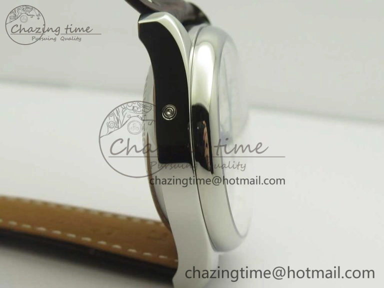 Master Moonphase Chronograph SS GSF 1:1 Best Edition White Dial on Brown Leather Strap A RelaxedFit 7583