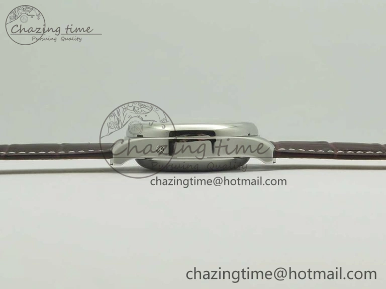 Master Moonphase Chronograph SS GSF 1:1 Best Edition White Dial on Brown Leather Strap A RelaxedFit 7583