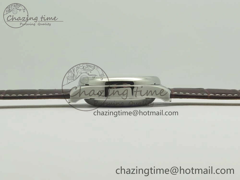 Master Moonphase Chronograph SS GSF 1:1 Best Edition White Dial on Brown Leather Strap A RelaxedFit 7583