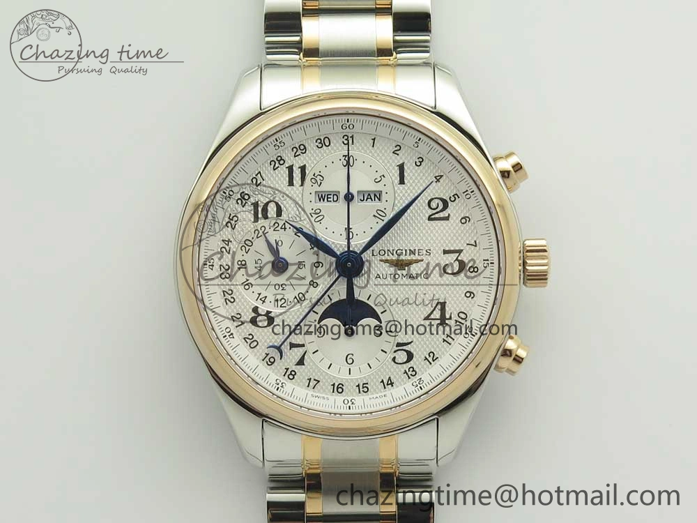 StreetReady Master Moonphase Chronograph SS RG GSF 1:1 Best Edition White Dial on SS RG Bracelet A 7582