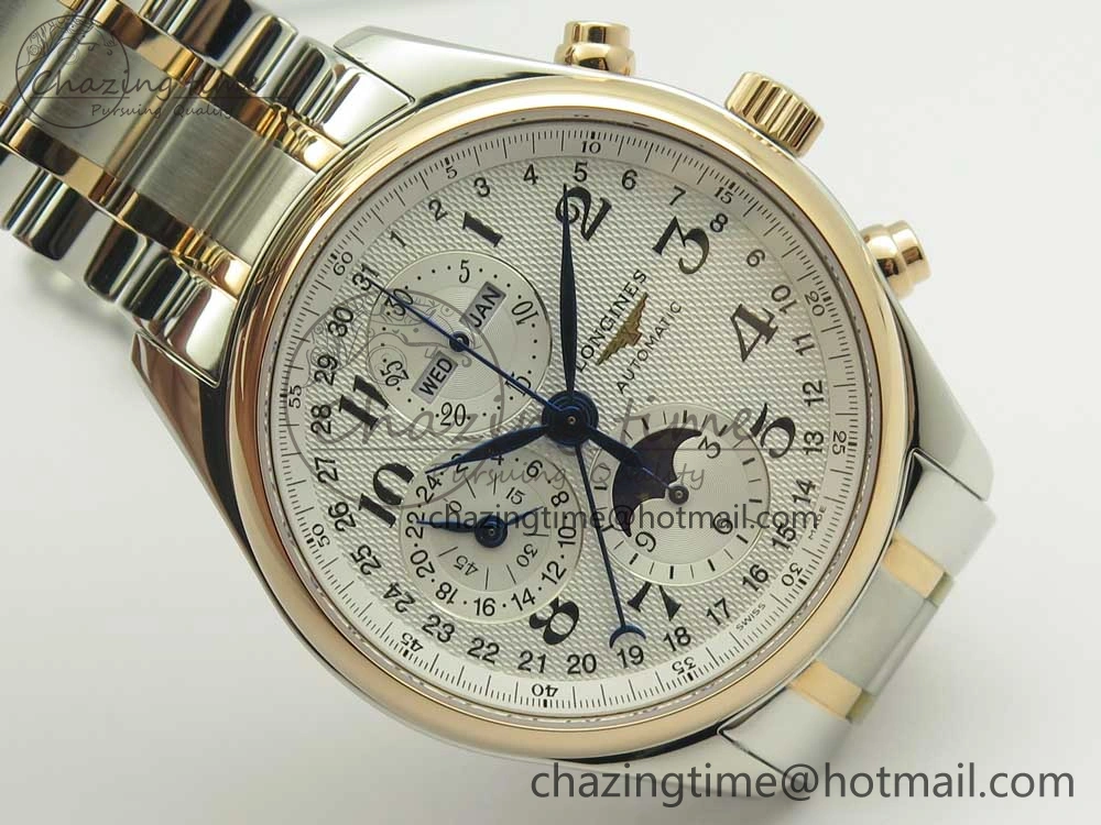 StreetReady Master Moonphase Chronograph SS RG GSF 1:1 Best Edition White Dial on SS RG Bracelet A 7582