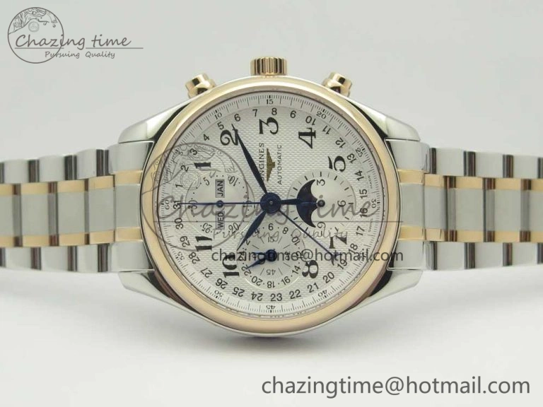 StreetReady Master Moonphase Chronograph SS RG GSF 1:1 Best Edition White Dial on SS RG Bracelet A 7582