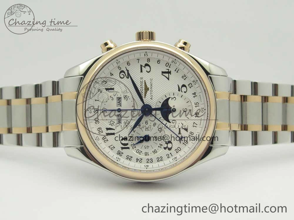 StreetReady Master Moonphase Chronograph SS RG GSF 1:1 Best Edition White Dial on SS RG Bracelet A 7582