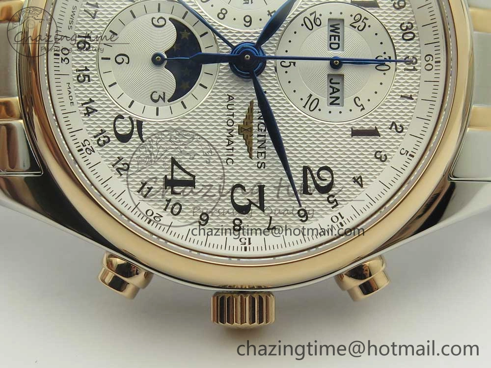 StreetReady Master Moonphase Chronograph SS RG GSF 1:1 Best Edition White Dial on SS RG Bracelet A 7582