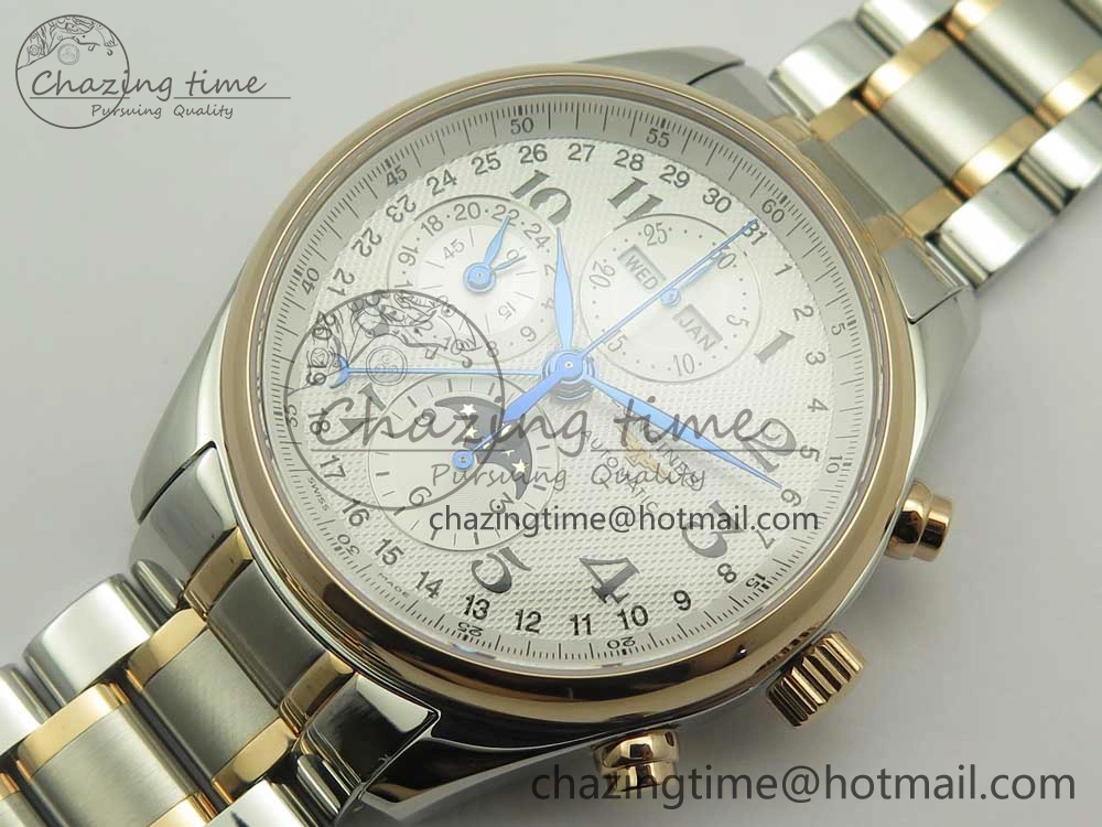 StreetReady Master Moonphase Chronograph SS RG GSF 1:1 Best Edition White Dial on SS RG Bracelet A 7582