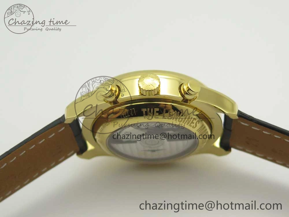 Master Moonphase Chronograph YG GSF 1:1 Best Edition White Dial on Brown Leather Strap A UrbanChic 7586