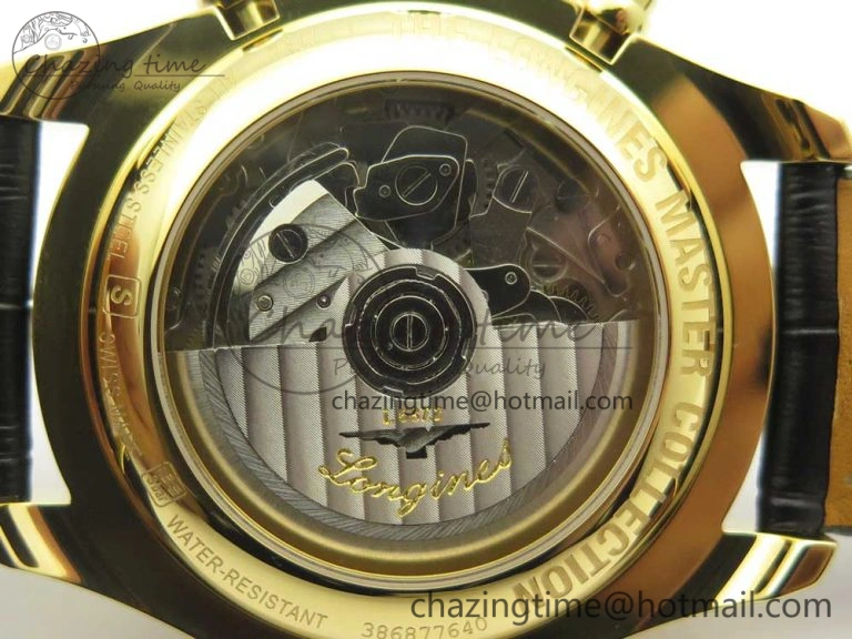 Master Moonphase Chronograph YG GSF 1:1 Best Edition White Dial on Brown Leather Strap A UrbanChic 7586