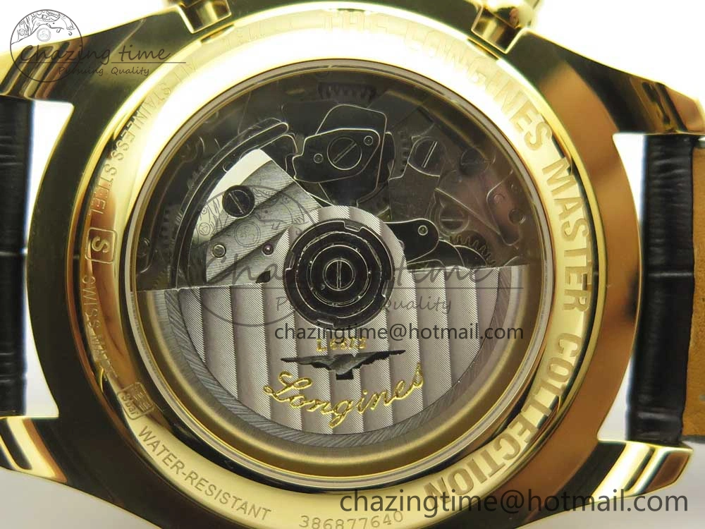 Master Moonphase Chronograph YG GSF 1:1 Best Edition White Dial on Brown Leather Strap A UrbanChic 7586