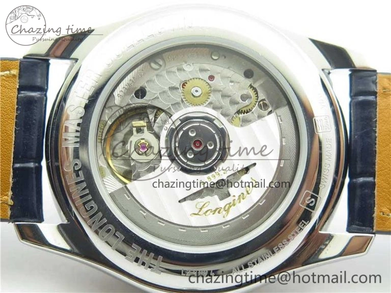 Comfortable Master Moonphase L2.909.4.78.3 SS GSF 1:1 Best Edtion Blue Dial Crystal Markers On Blue Leather Strap A899 V 7569