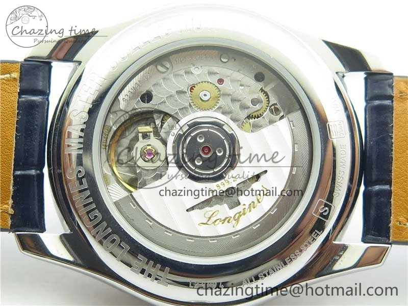 Breathable Master Moonphase L2.909.4.78.3 SS GSF 1:1 Best Edtion Blue Dial Sticks Markers On Blue Leather Strap A899 V 7573