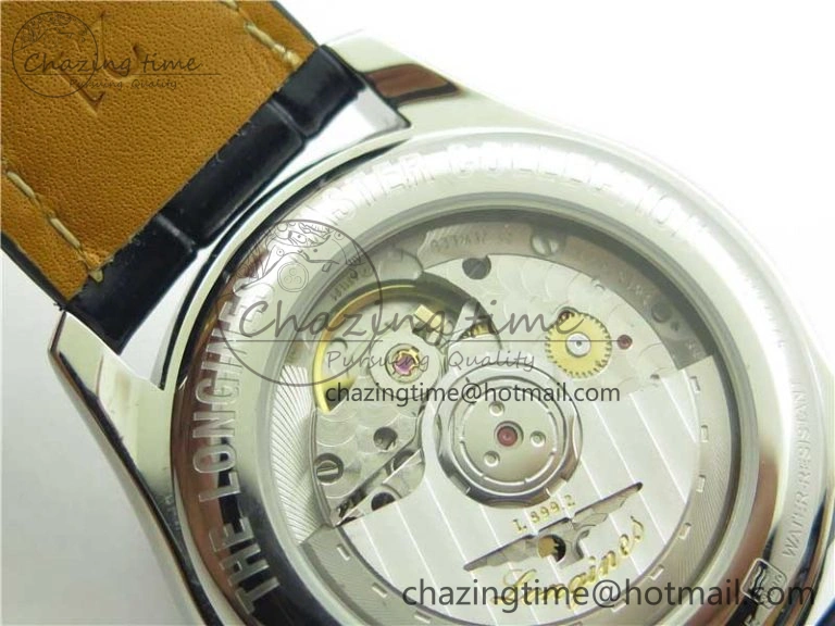 Breathable Master Moonphase L2.909.4.78.3 SS GSF 1:1 Best Edtion Blue Dial Sticks Markers On Blue Leather Strap A899 V 7573