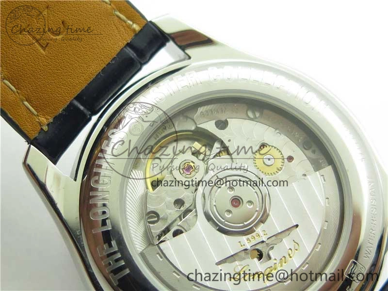 Breathable Master Moonphase L2.909.4.78.3 SS GSF 1:1 Best Edtion Blue Dial Sticks Markers On Blue Leather Strap A899 V 7573