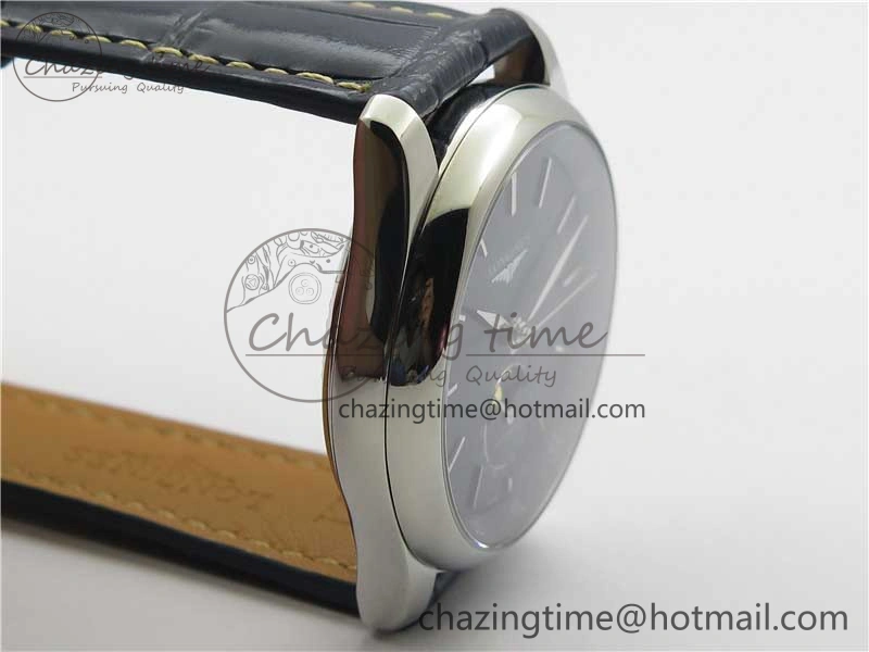 Breathable Master Moonphase L2.909.4.78.3 SS GSF 1:1 Best Edtion Blue Dial Sticks Markers On Blue Leather Strap A899 V 7573