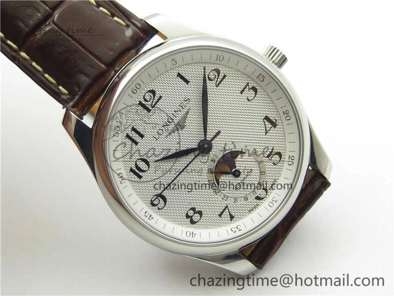 Master Moonphase L2.909.4.78.3 SS GSF 1:1 Best Edtion White Dial On Brown Leather Strap A899 V StreetReady 7567